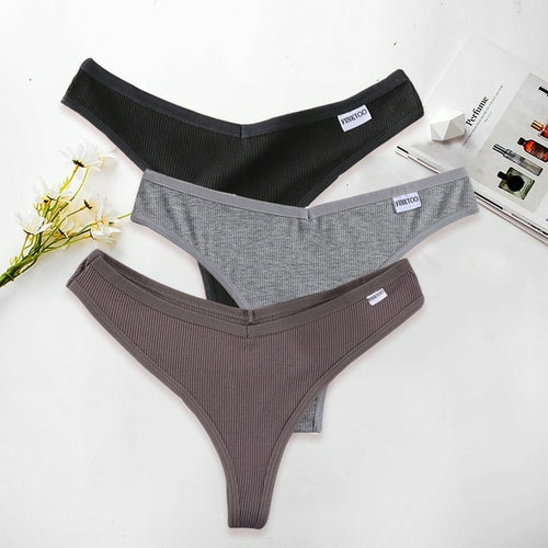 3PCS/Set G-string Panties Cotton Women's Underwear Sexy Panties Female  Underpants Thong Solid Color Pantys Lingerie M-XL Design - Price history &  Review, AliExpress Seller - finetoo unite Store