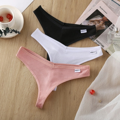 Finetoo 3pcs/set Sexy Panties Women Cotton G-string Female Underwear –  BellSelection