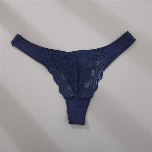 Blue Tiny Invesible G-String, Tiny Invisible, Floral Lace, Regular Fit,  Underwear for Women
